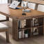 Bureau rectangulaire en bois massif brun noisette-888931678
