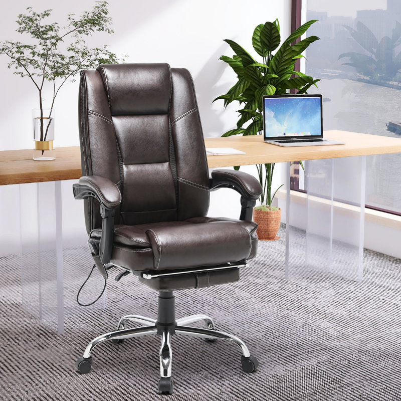 Jordon-Lee Ergonomic Heated Massage Executive Chair, Black