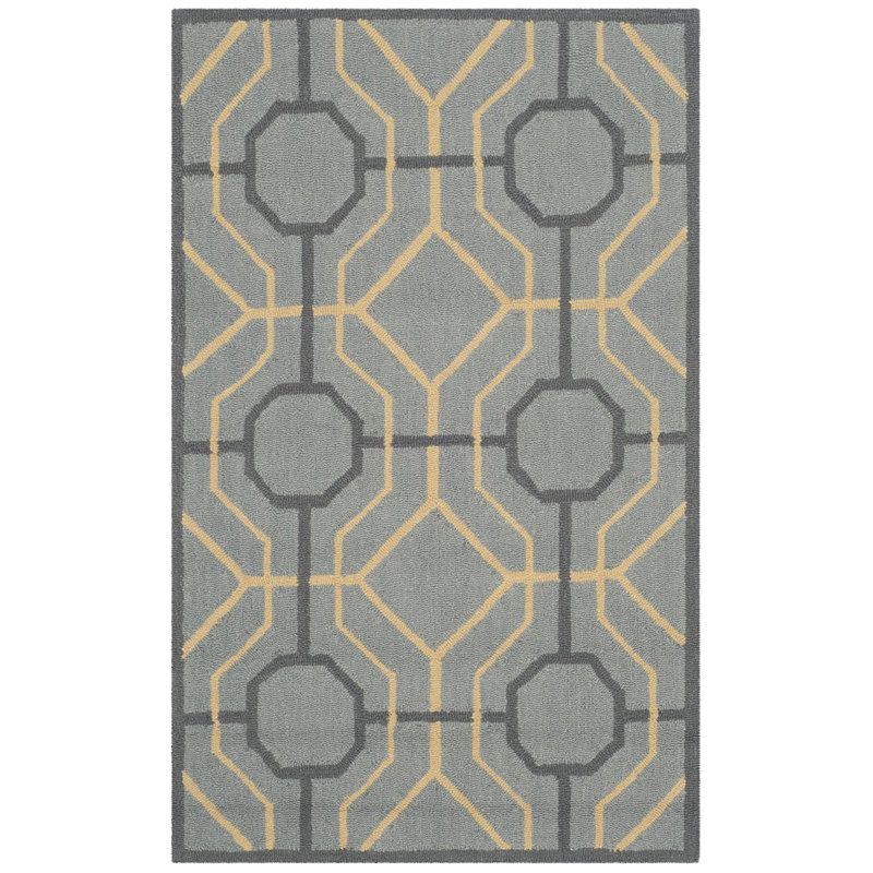 Naya Hand Hooked Performance Geometric Rug, Rectangle 3'6" x 5'6"
