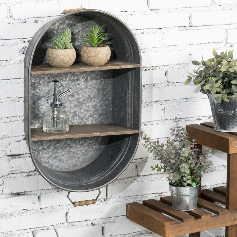 Dejona 2 Piece Metal Floating Shelf