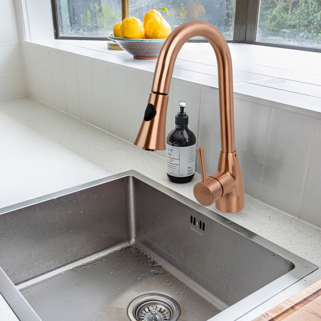 Single Level Solid Kitchen Sink Pull Down Single Handle Kitchen Faucet Nauxus