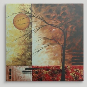 « golden mystère » par megan duncanson, reproduction d’art, H 35 po x l 35 po x P 1,5 po, Toile