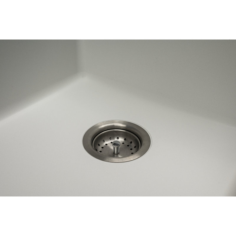 31 in. x 19 in. Quartz Undermount Single Bowl Kitchen Sink, White