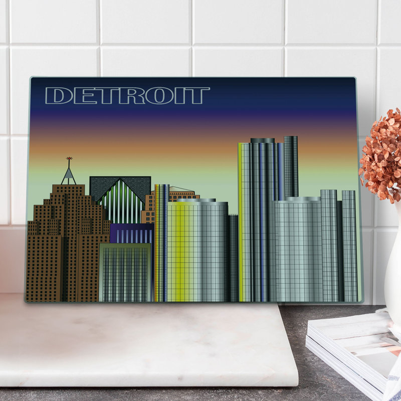 Multicolore planche à découper Ambesonne Detroit Metropolis