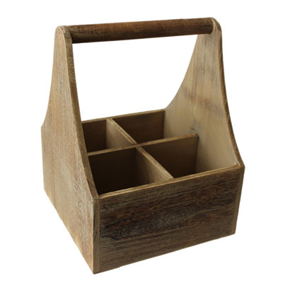 4 Bottle Wooden Wine Basket