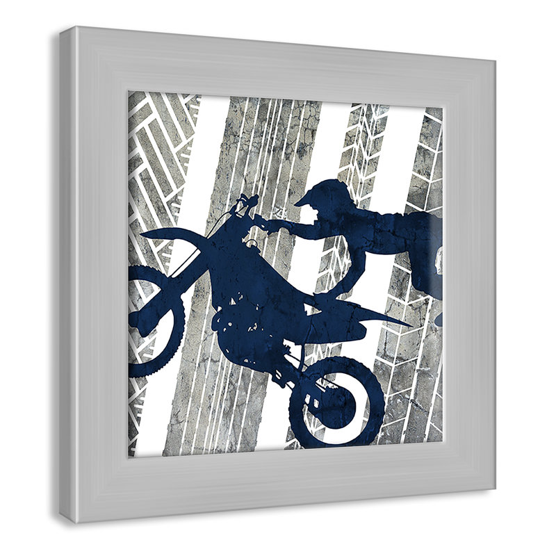 «Motorcross Motocross 2», art encadré, H 10 po x l 10 po x P 0,6 po, Cadre argenté