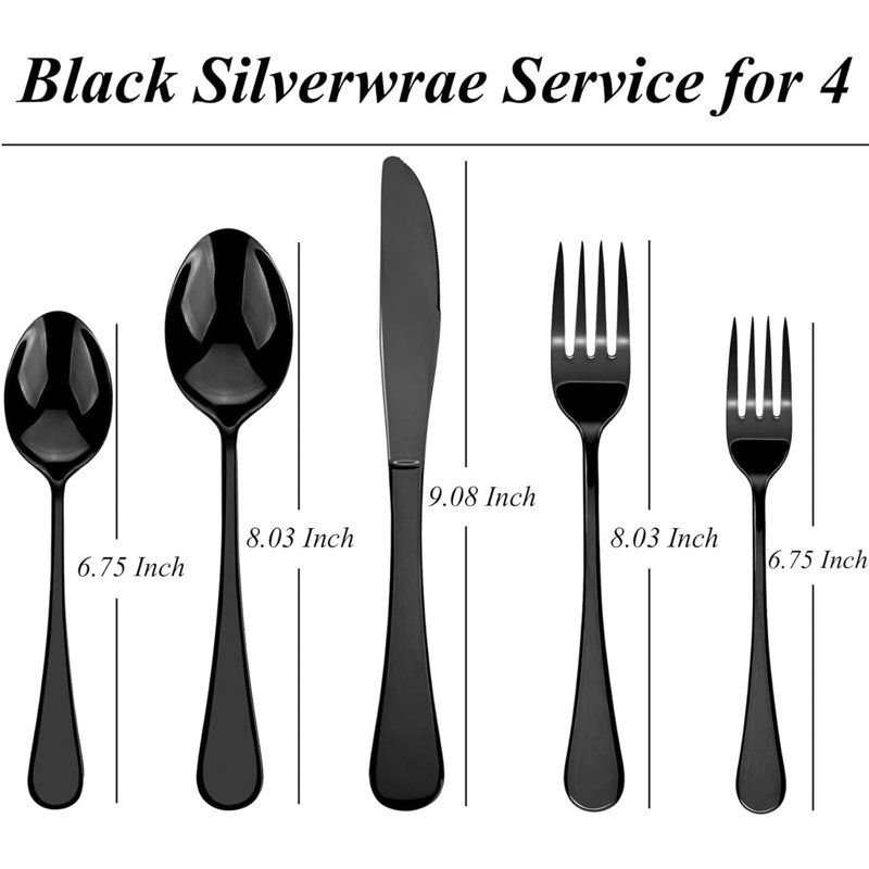 20 Pcs Flatware Cutlery Set, Dishwasher Safe