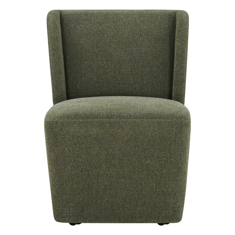  Ardeth Upholstered Side Chair with Casters, Mellow Forest Chenille