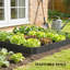 5 Panels Black Garden Border Fence, 102 x 15cm Metal Picket Fence Panels for Lawn Edging, Flower Bed, No Dig Installation-135399063