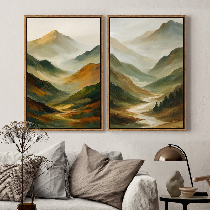 Art mural encadré sur toile, rétro muraux abstraits pour chambre à coucher, H 36 po x l 24 po, Naturel