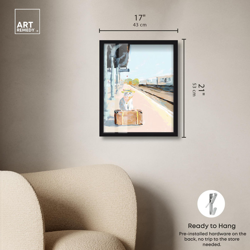 «Travelling Cat Pets» par Art Remedy, Noir, H 21 po x l 17 po