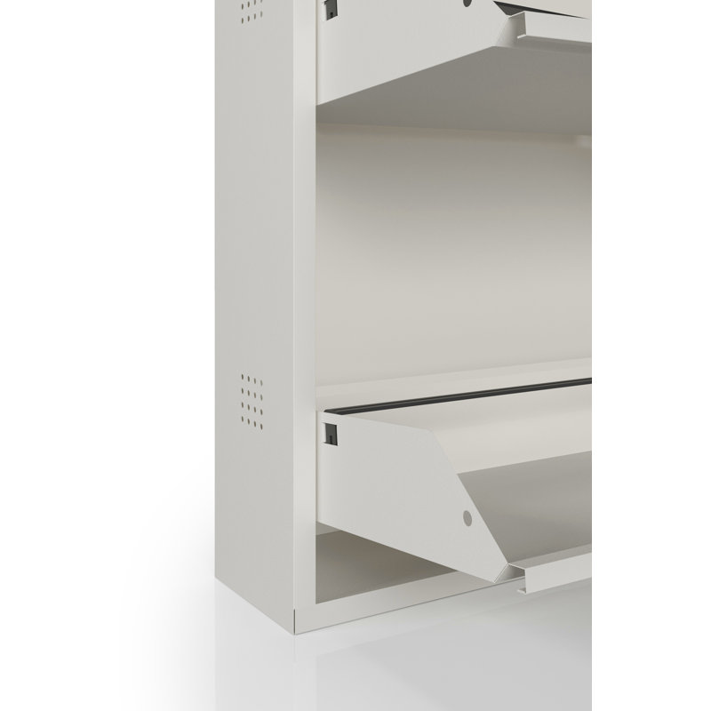 6 Pair Shoe Storage Cabinet, White