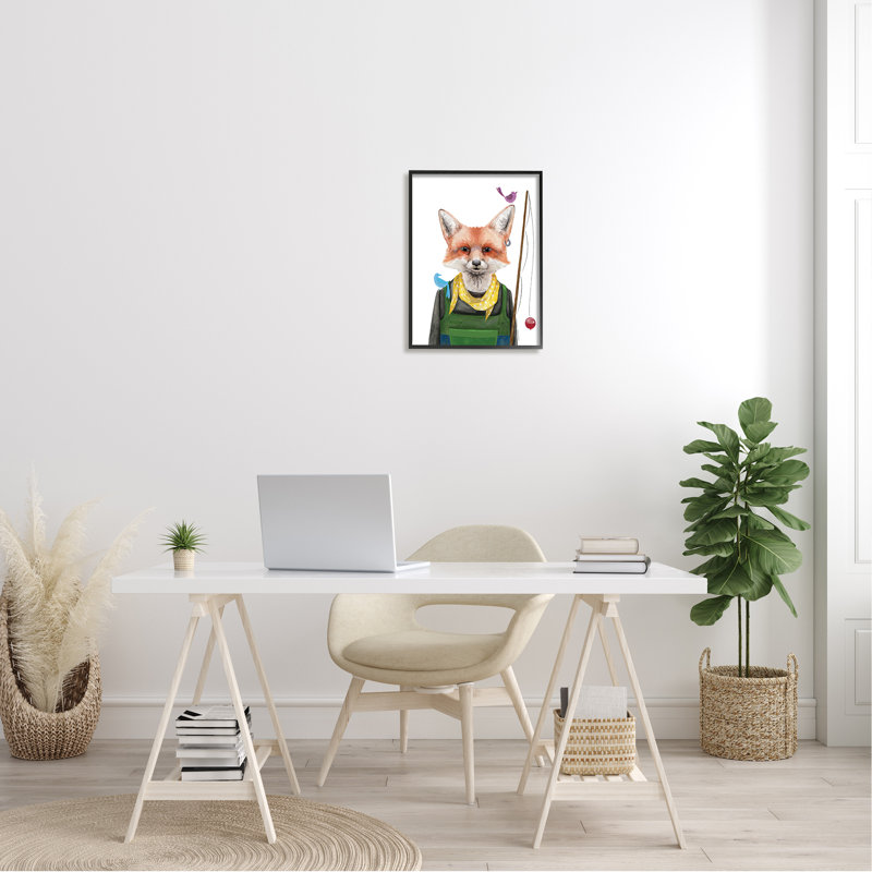 Fisherman Camper, L 16 po x H 20 po, Giclée encadrée noir minuit