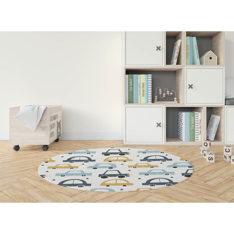 Tapis de jeu pour enfants Driveway, Ivoire / Doré / Bleu