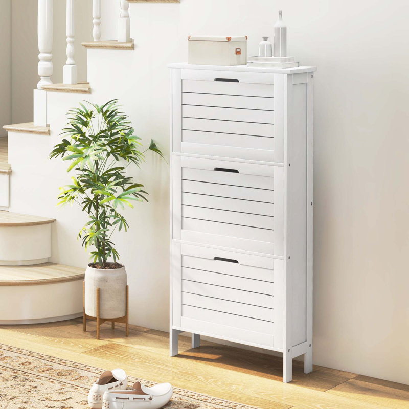 Armoire de rangement pour hall d'entrée avec 3 tiroirs rabattables