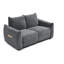 5 fauteuils inclinables gris foncé en lin, porto et porte-gobelet