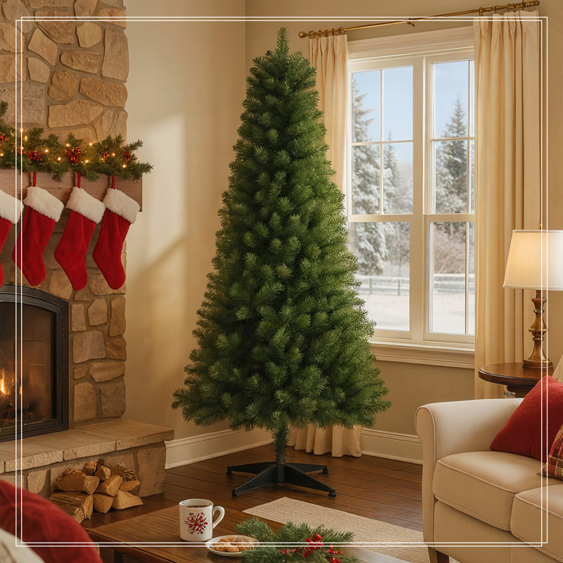 Arbre de Noël artificiel non éclairé 6 pi avec 490 pointes et base en plastique à 4 pieds