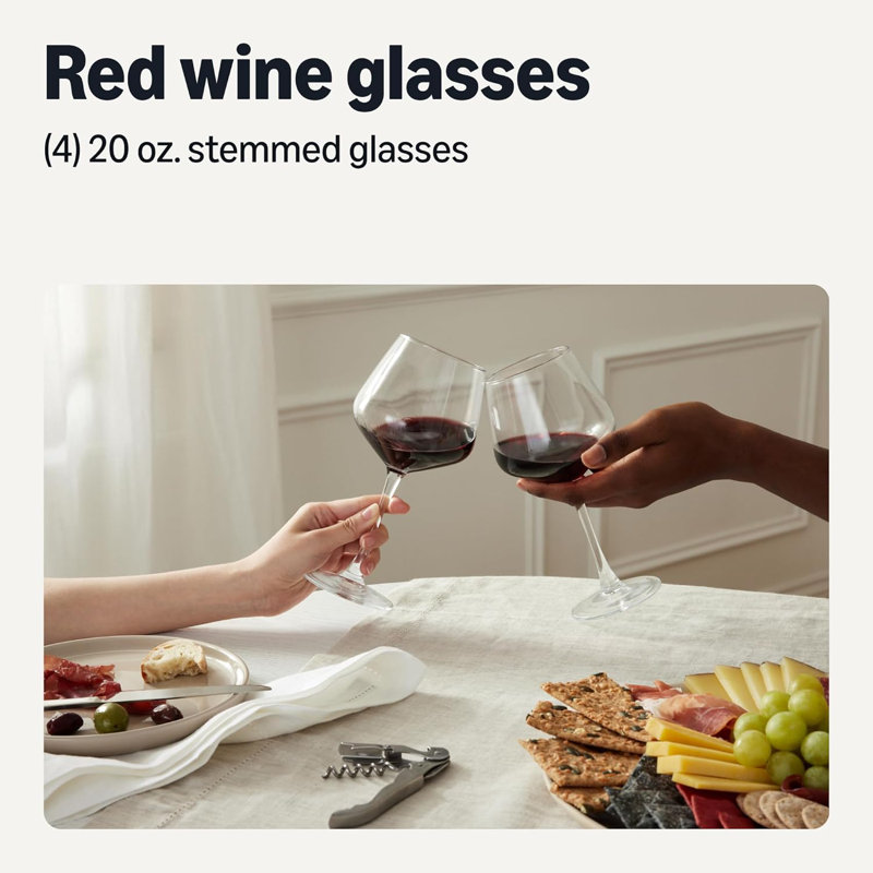 Verres à vin rouge à pied 20 oz (ensemble de 4)