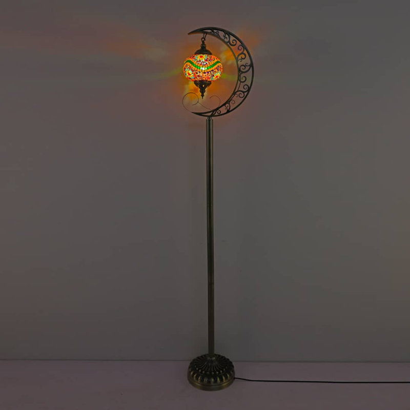 Lampe sur pied en mosaïque en verre teinté Turkish Moon