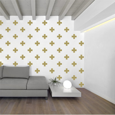 Décalcomanie murale à motifs croisés suisses