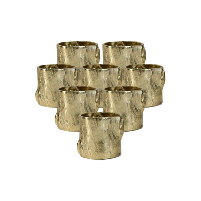 Vase en écorce d'or Foundry Select, vase cylindrique en aluminium, idéal pour les arrangements floraux, centre de table, décoration de maison, de bureau, de mariage, de vacances et d'événements spéciaux, 4,5 po de diamètre et 4 po de hauteur, paque