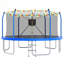 Trampoline 16 pi avec lumières DEL et panier de basketball, capacité de 1500 lb-131279310