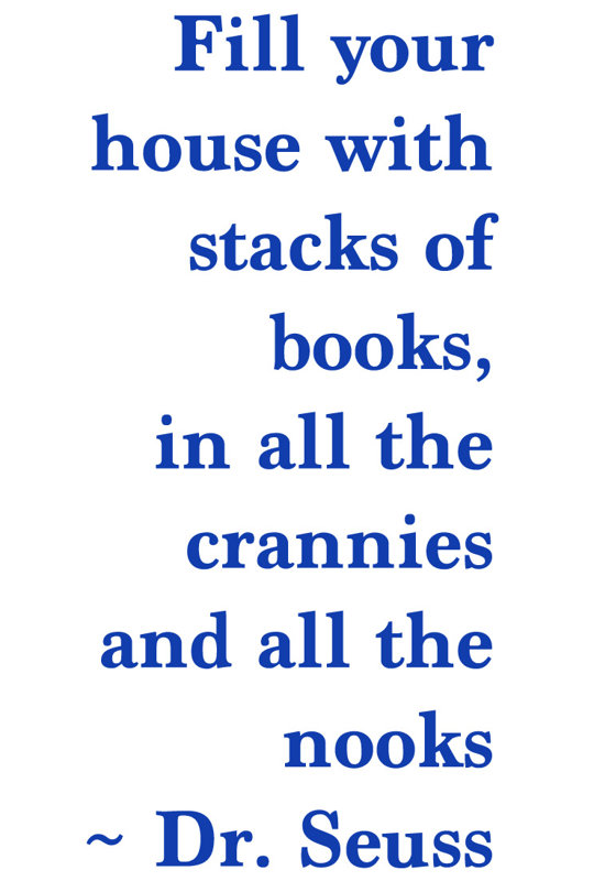 Citation à livres dr. seuss, Bleu foncé, H 23,5 po x l 11 po x P 0,01 po