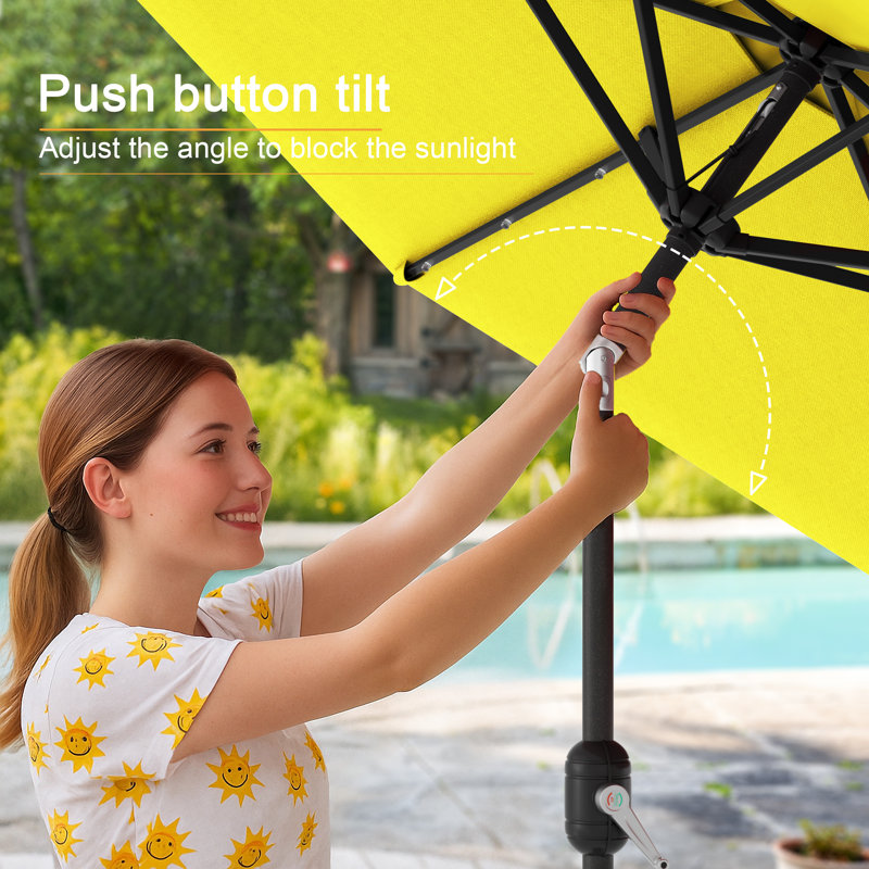Parasol de marché éclairé Elbe, Jaune