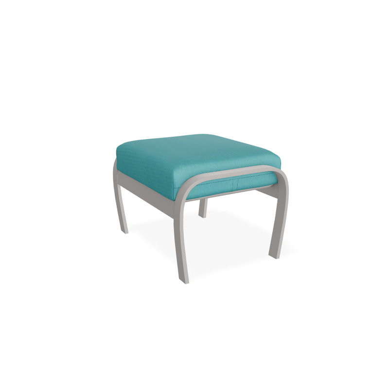 Repose-pieds avec coussin Askar, Toile Aruba Sunbrella®, Gris chaleureux texturé