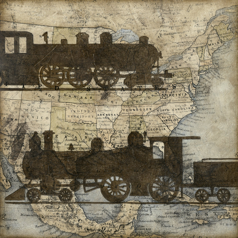 Travel Silhouette I by Megan Meagher - Wrapped Canvas Print, 51cm H x 51cm W x 3.8cm D