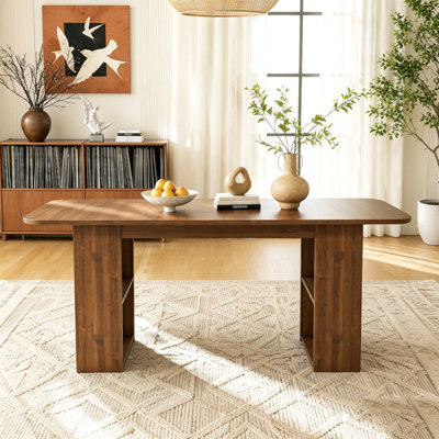 Long Dining Table with Storage Base