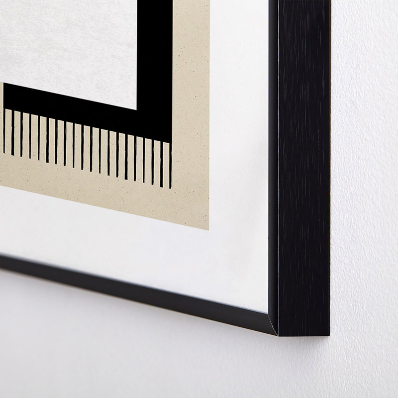 «MoonlightPrint Square BW Stripes», reproduction d'art encadrée en métal, H 10 po x l 8 po, Noir