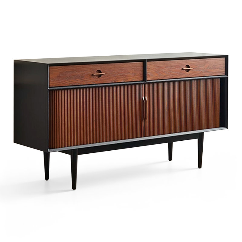 Buffet rétro en bois massif noir