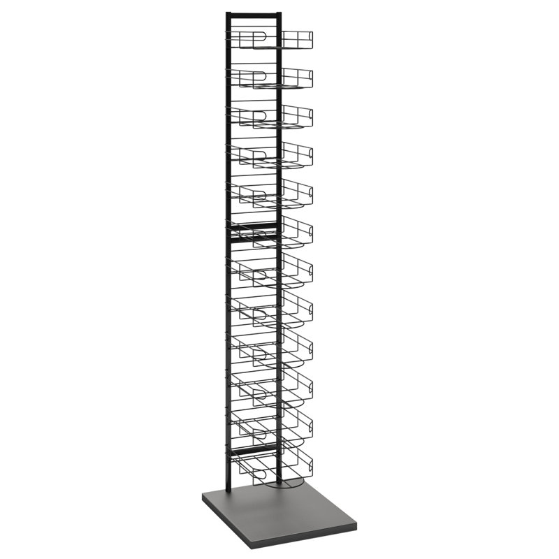 73" H X 12.25" W – Single-Sided 12-Pocket Baseball Cap Display Rack For 120 Hats
