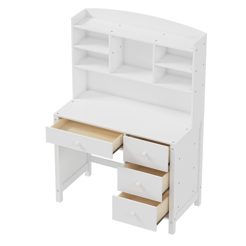 Bureau 40 "avec chaise rembourrée et huche, Blanc