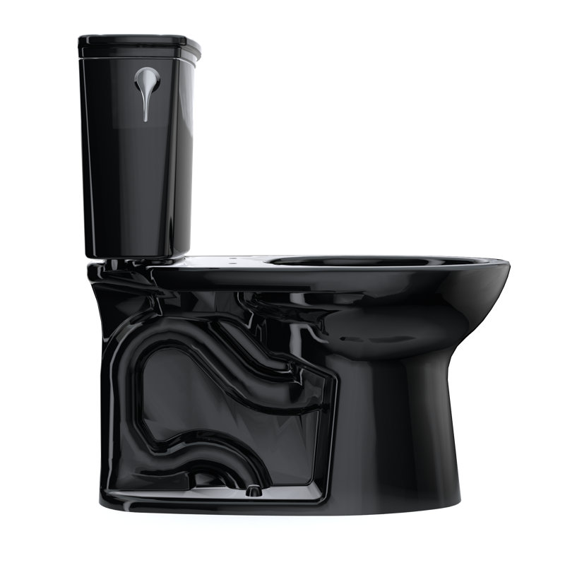 TOTO® Drake® Transitional Two-Piece Elongated 1.28 GPF Universal Height TORNADO FLUSH® Toilet, Ebony, Ebony, 12