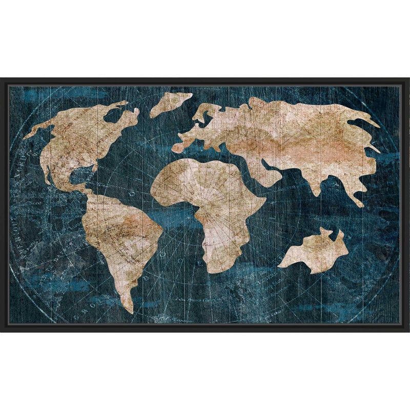 Carte industrielle par - impression, Cadre flottant noir, H 39,5 po x l 63,5 po x P 2 po
