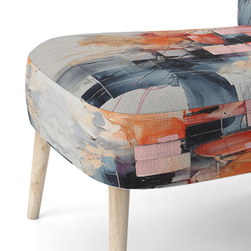 Fashion Calvin K Geometric Glam II - Velvet Upholstered Modern Side Chair, Fashion Art Accent Chair