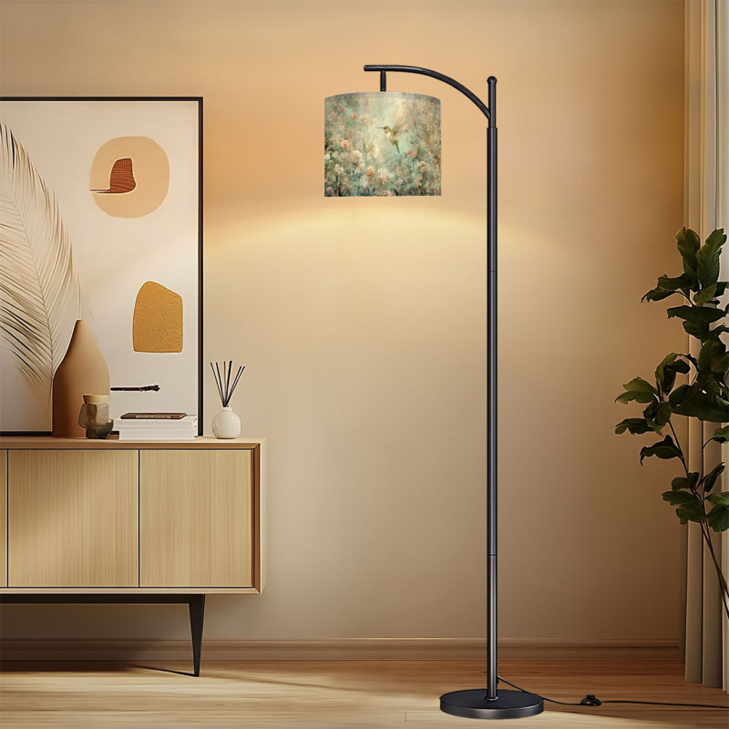 Lampe sur pied à arc avec abat-jour réglable Seren Spring