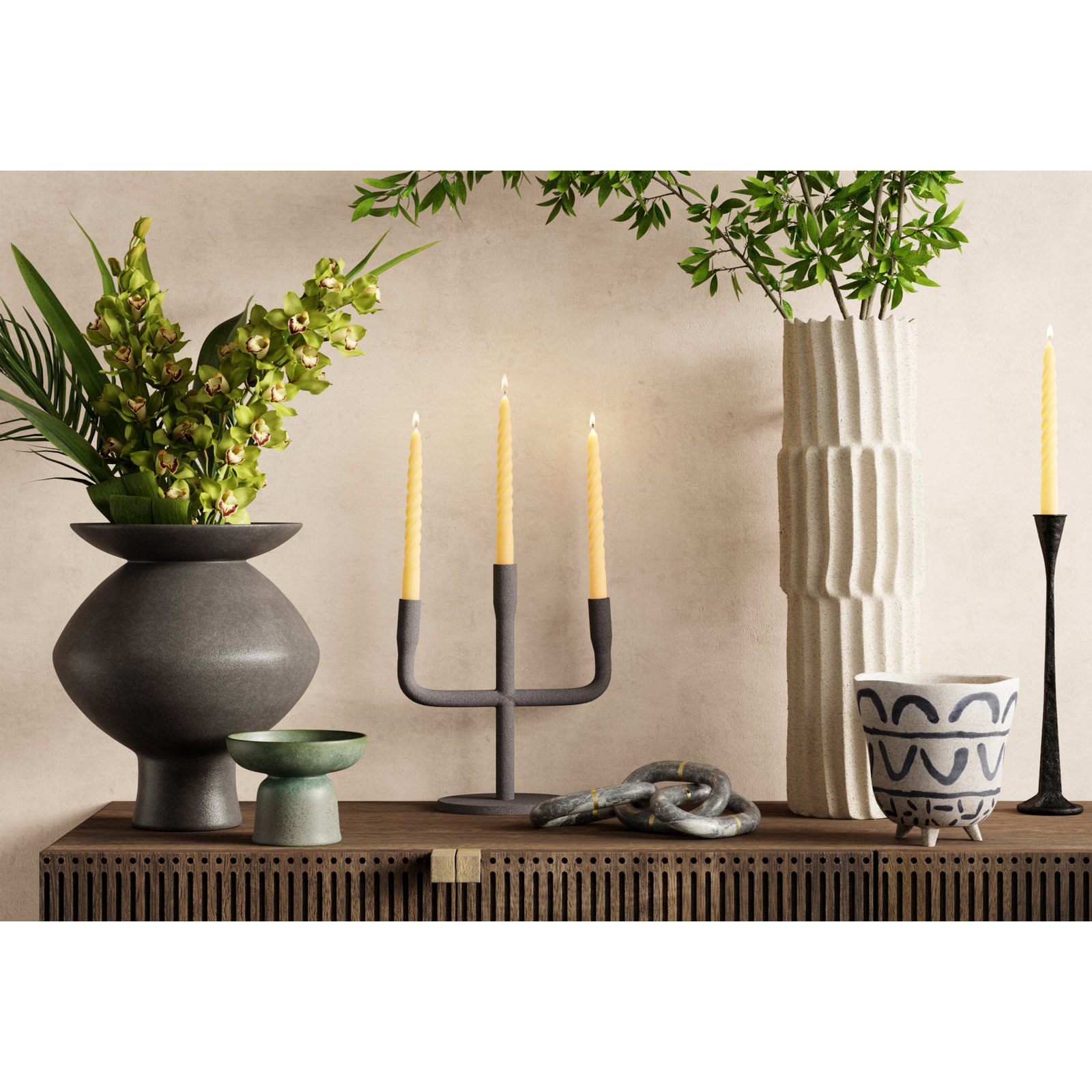 Belden Metal Candelabra, Black