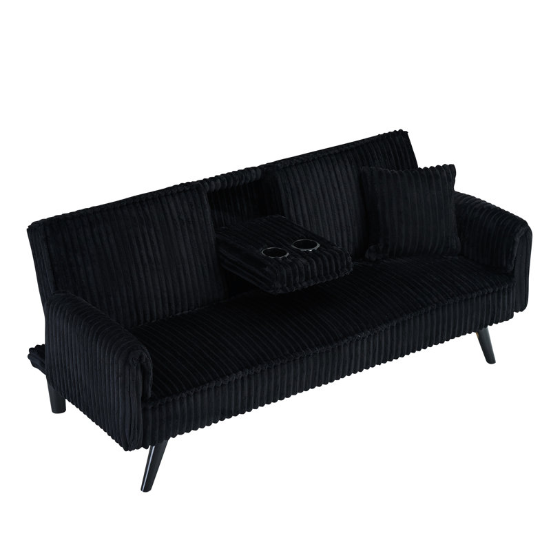 Velours côtelé de luxe: confort et style avec dossier haut: soutien supplémentaire, Black
