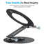 Support réglable pour ordinateur portable avec base rotative à 360 °, élévateur ergonomique pour ordinateur portable pour travail collaboratif, double arbre rotatif entièrement pliable pour un rangement facile, noir-117805201