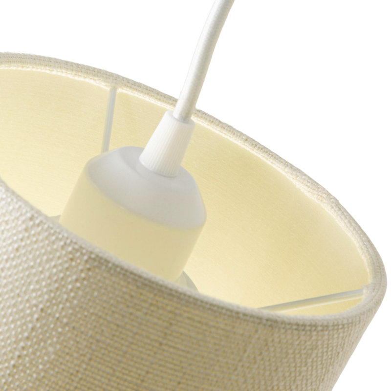 Ibiza 18cm H Linen Drum ( Screw On ), Cream, 18cm x 16cm x 16cm