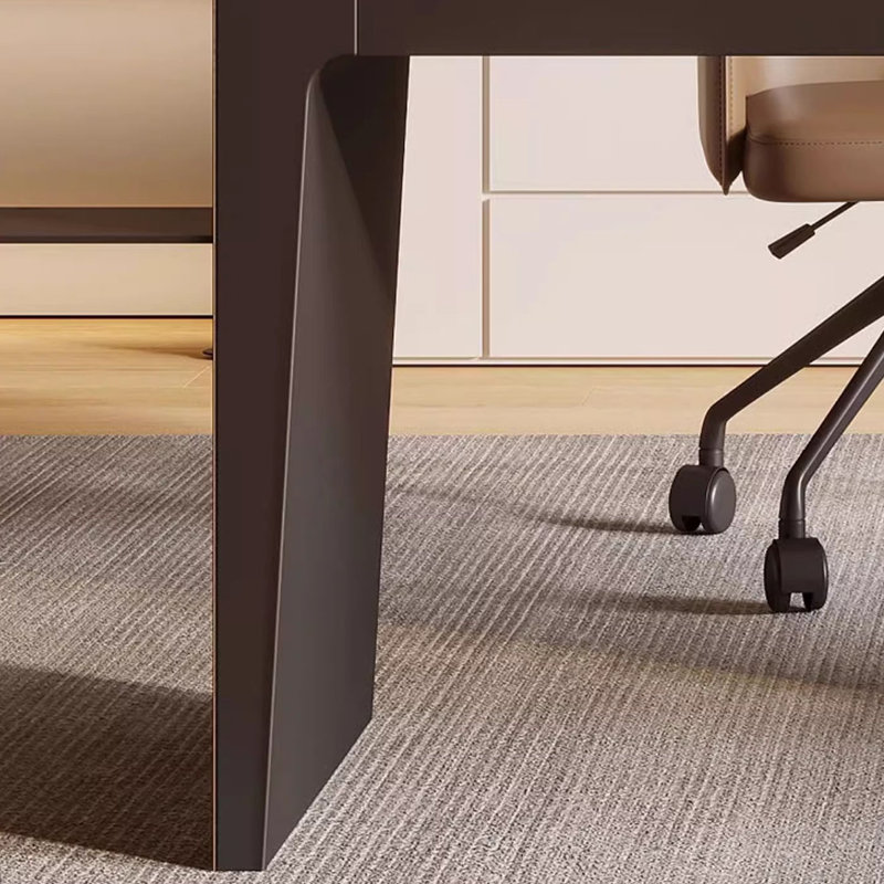 Saddle Leather Wrapped Desk with Smart Socket, 29.52" H x 55.11" W x 23.62" D