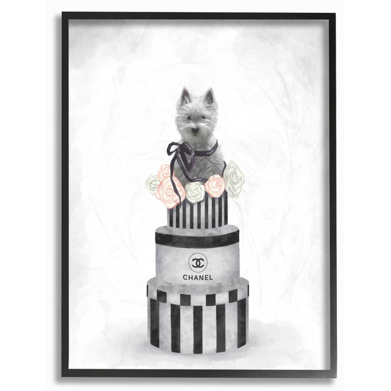 « mode chien », peinture gris rose neutre, H 20 po x l 16 po x P 1,5 po, Giclée encadrée noir minuit