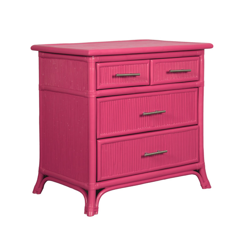 Bermuda 4-Drawer Nightstand, Hot Pink