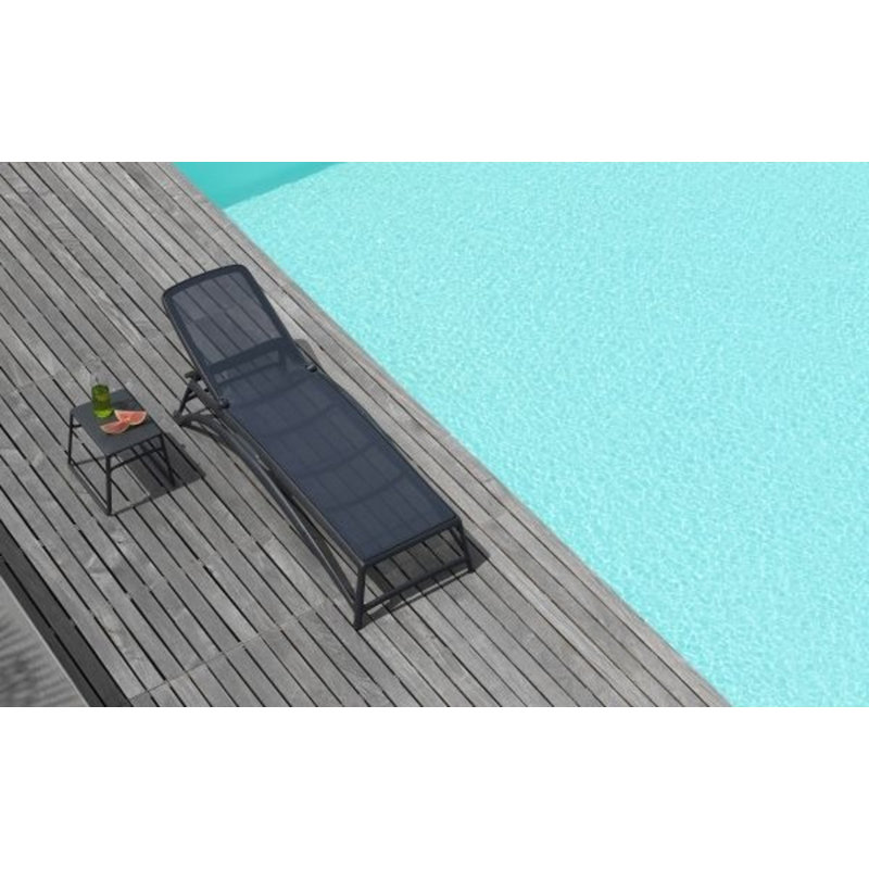 Atlantico Outdoor Chaise Lounge, Antracite/Antracite