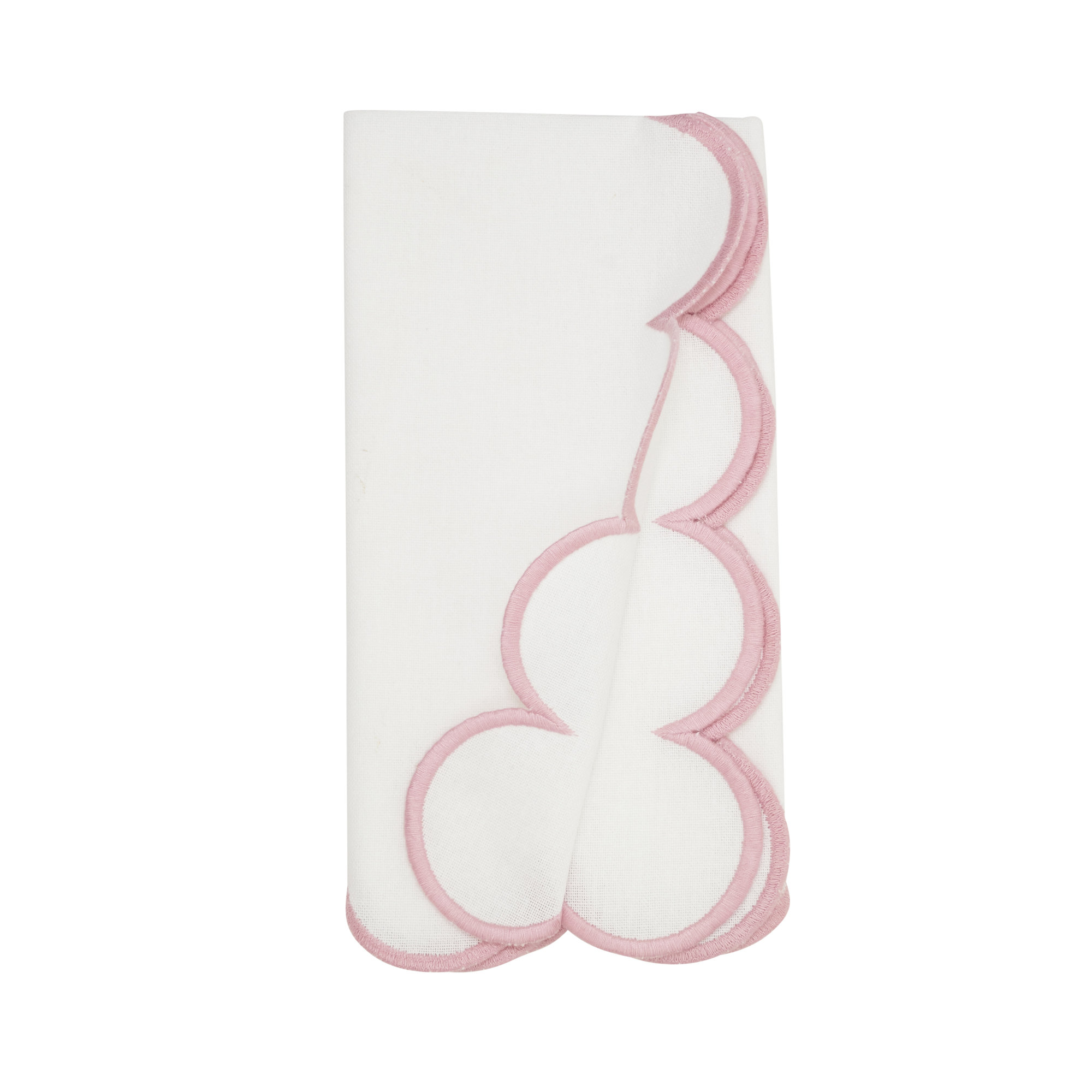 Paddock Rectangle Napkin, White/Pink