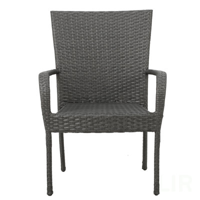 Chaise empilable en osier PE LITTLETON GREY 1Pc