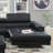 Bonded Leather Sectional Sofa With Adjustable Headrest